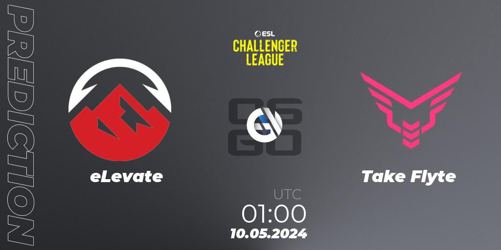 Prognose für das Spiel eLevate VS Take Flyte. 14.05.2024 at 23:00. Counter-Strike (CS2) - ESL Challenger League Season 47: North America