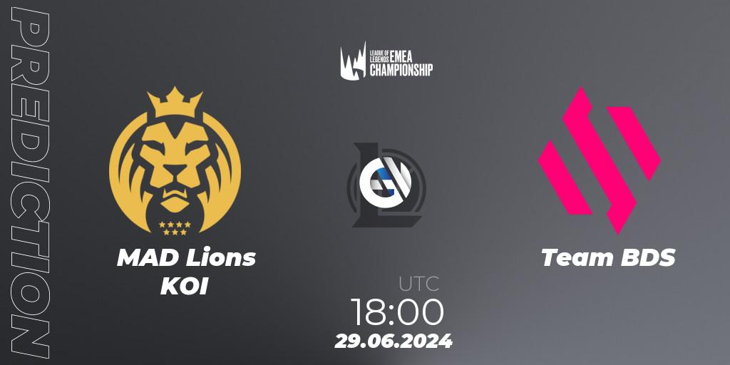 Prognose für das Spiel MAD Lions KOI VS Team BDS. 29.06.2024 at 18:00. LoL - LEC Summer 2024 - Regular Season