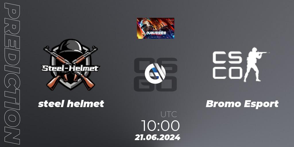 Prognose für das Spiel steel helmet VS Bromo Esport. 21.06.2024 at 10:00. Counter-Strike (CS2) - QU Pro League