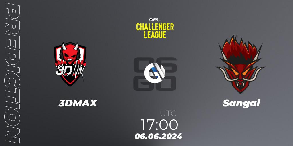 Prognose für das Spiel 3DMAX VS Sangal. 06.06.2024 at 17:00. Counter-Strike (CS2) - ESL Challenger League Season 47: Europe