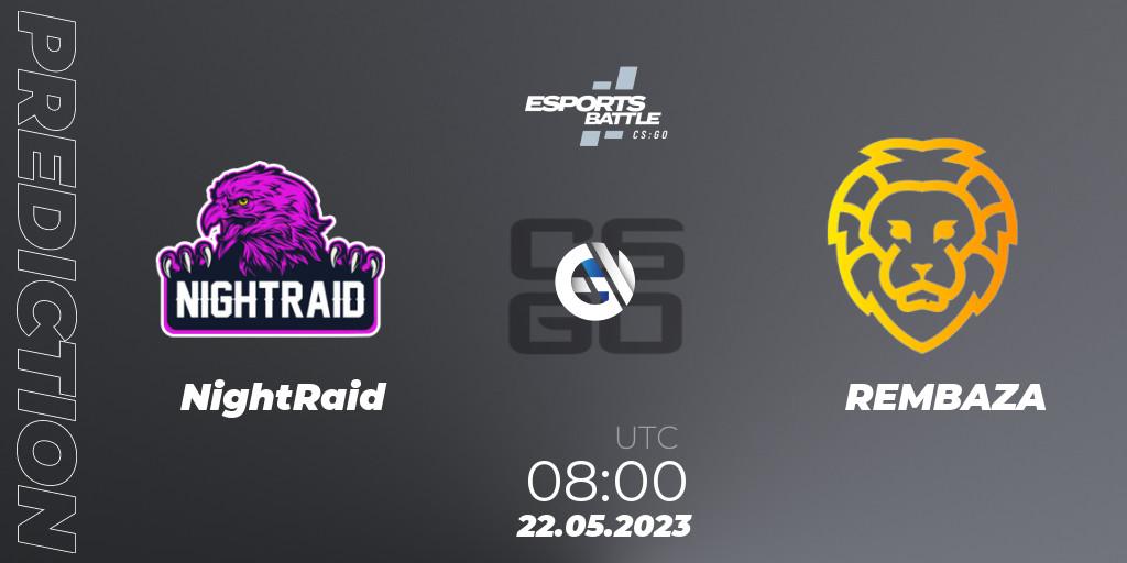 Prognose für das Spiel NightRaid VS REMBAZA. 22.05.23. CS2 (CS:GO) - ESportsBattle Season 19