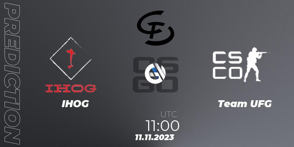 Prognose für das Spiel IHOG VS Team UFG. 11.11.2023 at 11:00. Counter-Strike (CS2) - Europebet Cup 2023