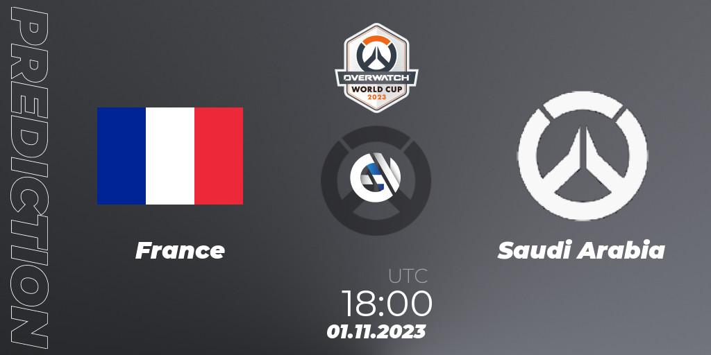 Prognose für das Spiel France VS Saudi Arabia. 01.11.23. Overwatch - Overwatch World Cup 2023