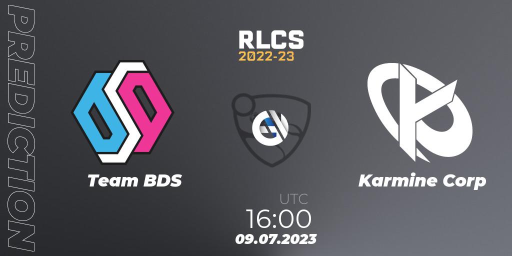 Prognose für das Spiel Team BDS VS Karmine Corp. 09.07.23. Rocket League - RLCS 2022-23 Spring Major