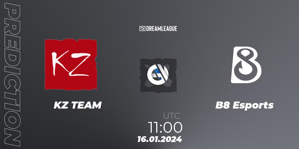 Prognose für das Spiel KZ TEAM VS B8 Esports. 16.01.24. Dota 2 - DreamLeague Season 22: Western Europe Closed Qualifier