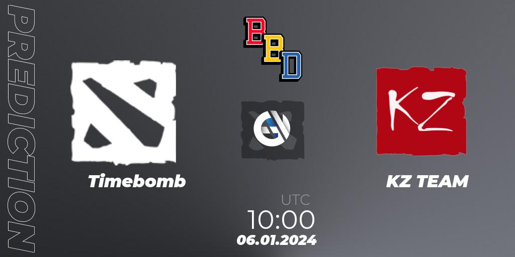 Prognose für das Spiel Timebomb VS KZ TEAM. 06.01.2024 at 10:15. Dota 2 - BetBoom Dacha Dubai 2024: WEU Open Qualifier #2