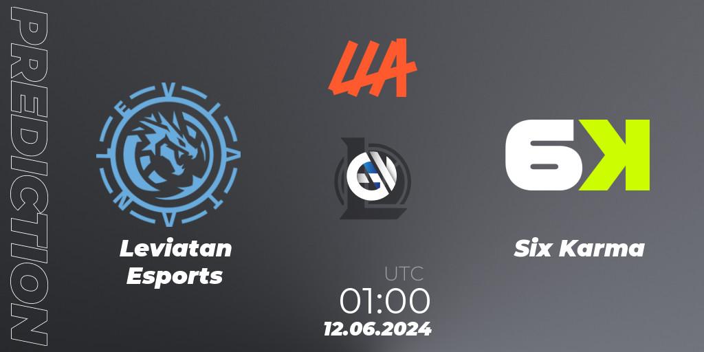 Prognose für das Spiel Leviatan Esports VS Six Karma. 12.06.2024 at 01:00. LoL - LLA Closing 2024 - Group Stage