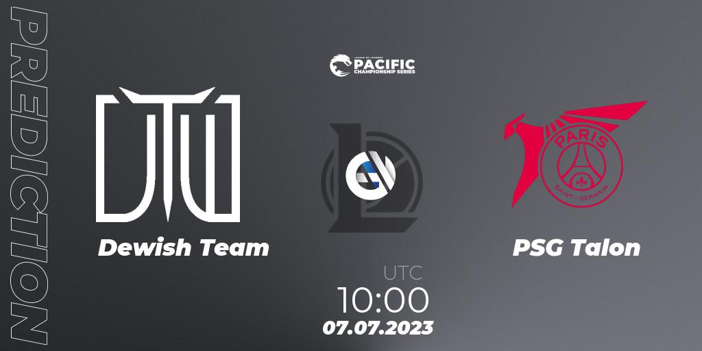 Prognose für das Spiel Dewish Team VS PSG Talon. 07.07.2023 at 10:00. LoL - PACIFIC Championship series Group Stage
