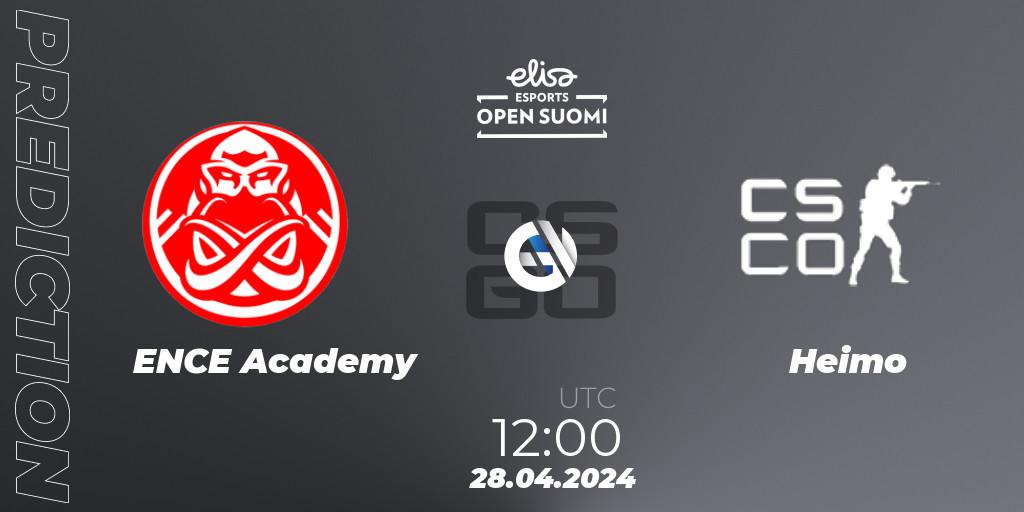 Prognose für das Spiel ENCE Academy VS Heimo Esports. 28.04.24. CS2 (CS:GO) - Elisa Open Suomi Season 6