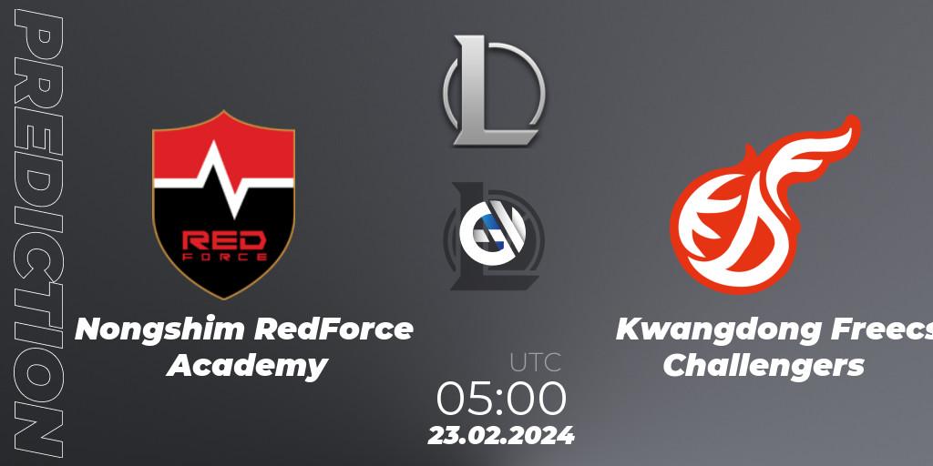 Prognose für das Spiel Nongshim RedForce Academy VS Kwangdong Freecs Challengers. 23.02.24. LoL - LCK Challengers League 2024 Spring - Group Stage