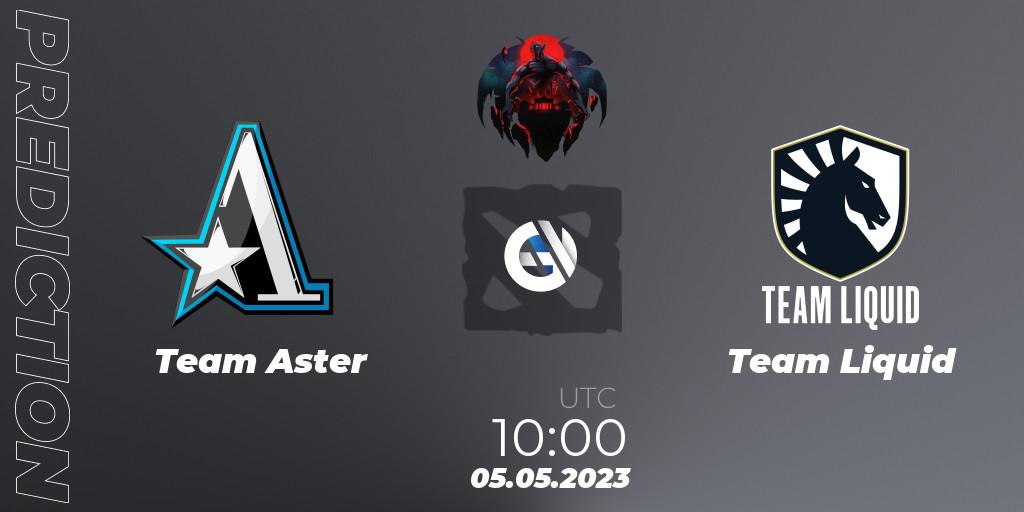 Prognose für das Spiel Team Aster VS Team Liquid. 05.05.2023 at 10:00. Dota 2 - The Berlin Major 2023 ESL