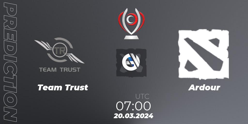 Prognose für das Spiel Team Trust VS Ardour. 29.03.24. Dota 2 - Opus League