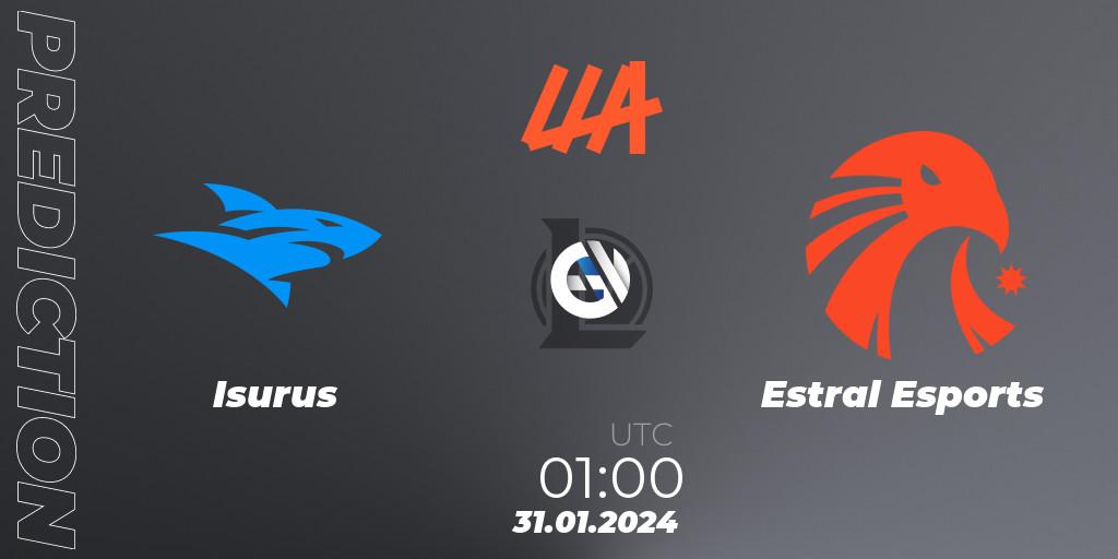 Prognose für das Spiel Isurus VS Estral Esports. 31.01.24. LoL - LLA 2024 Opening Group Stage