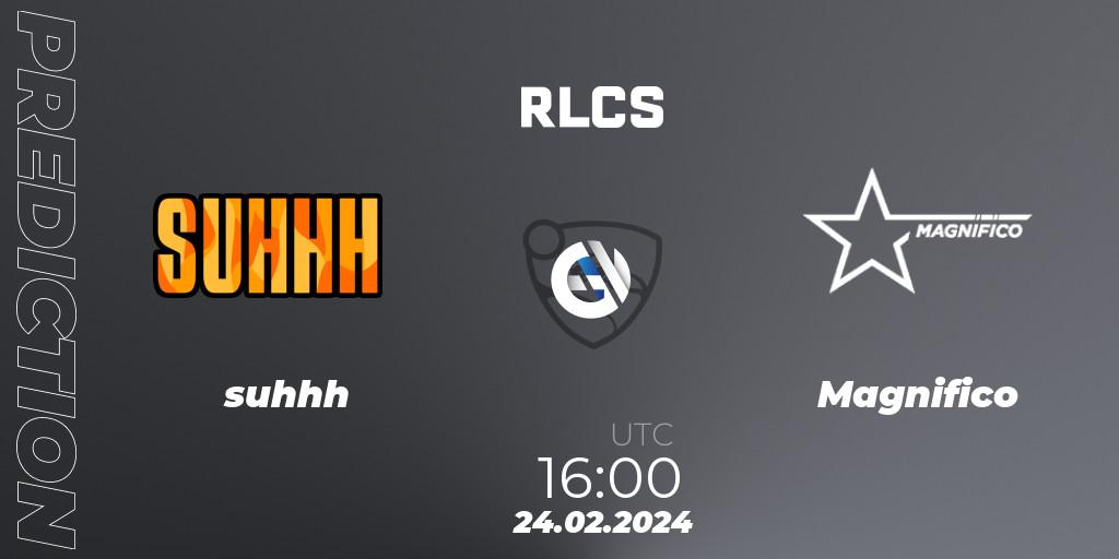 Prognose für das Spiel suhhh VS Magnifico. 24.02.24. Rocket League - RLCS 2024 - Major 1: Europe Open Qualifier 2