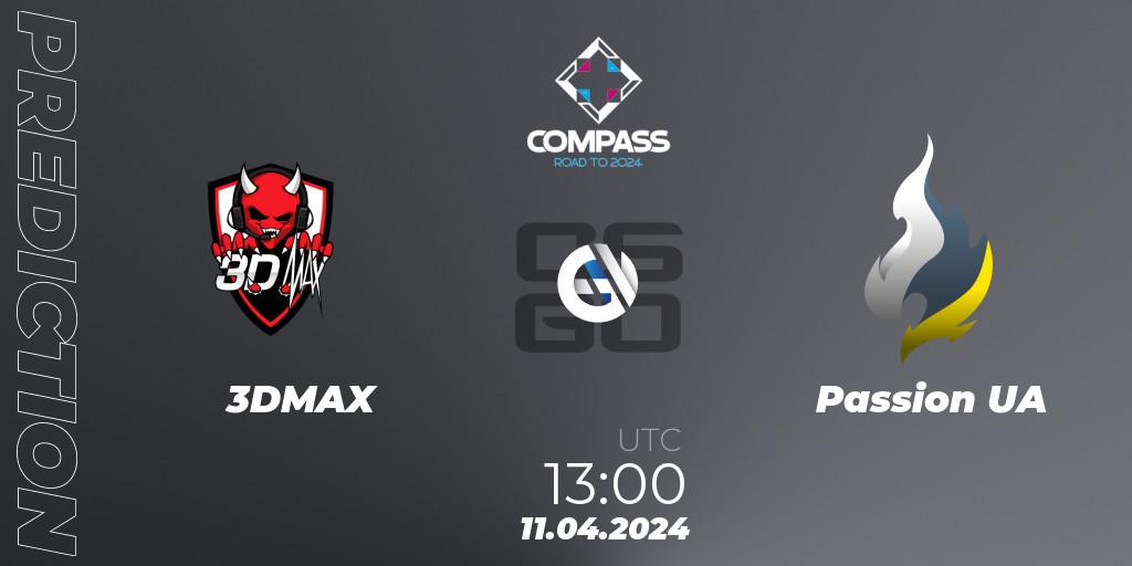 Prognose für das Spiel 3DMAX VS Passion UA. 11.04.24. CS2 (CS:GO) - YaLLa Compass Spring 2024