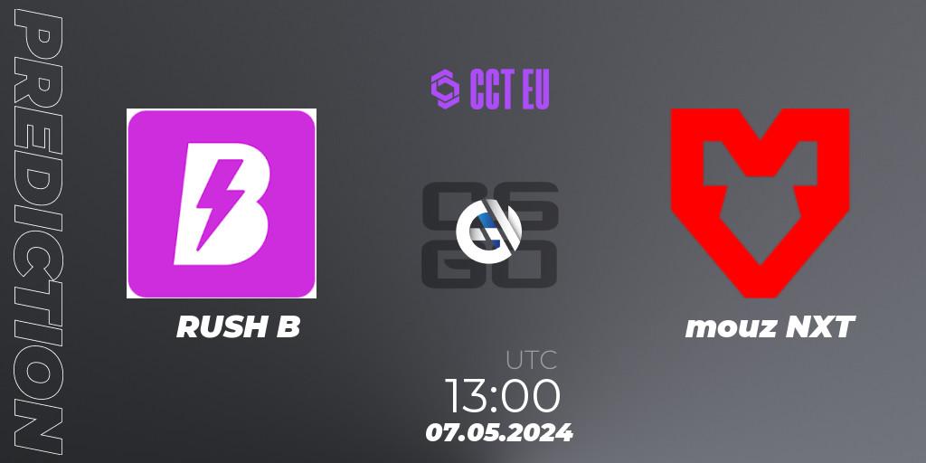 Prognose für das Spiel RUSH B VS mouz NXT. 07.05.2024 at 13:00. Counter-Strike (CS2) - CCT Season 2 Europe Series 2 