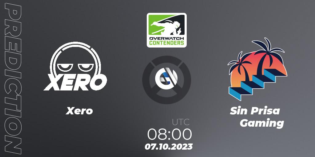 Prognose für das Spiel Xero VS Sin Prisa Gaming. 07.10.2023 at 08:00. Overwatch - Overwatch Contenders 2023 Fall Series: Korea