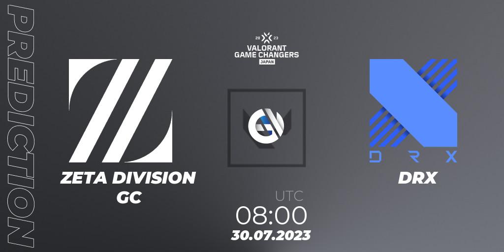 Prognose für das Spiel ZETA DIVISION GC VS DRX. 30.07.2023 at 08:00. VALORANT - VCT 2023: Game Changers Japan Split 1