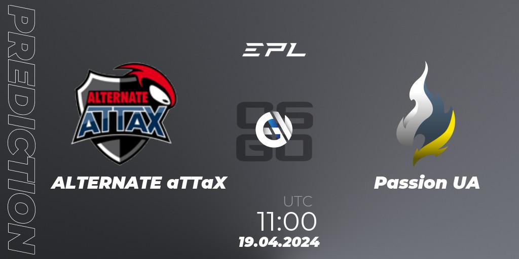 Prognose für das Spiel ALTERNATE aTTaX VS Passion UA. 19.04.24. CS2 (CS:GO) - European Pro League Season 15