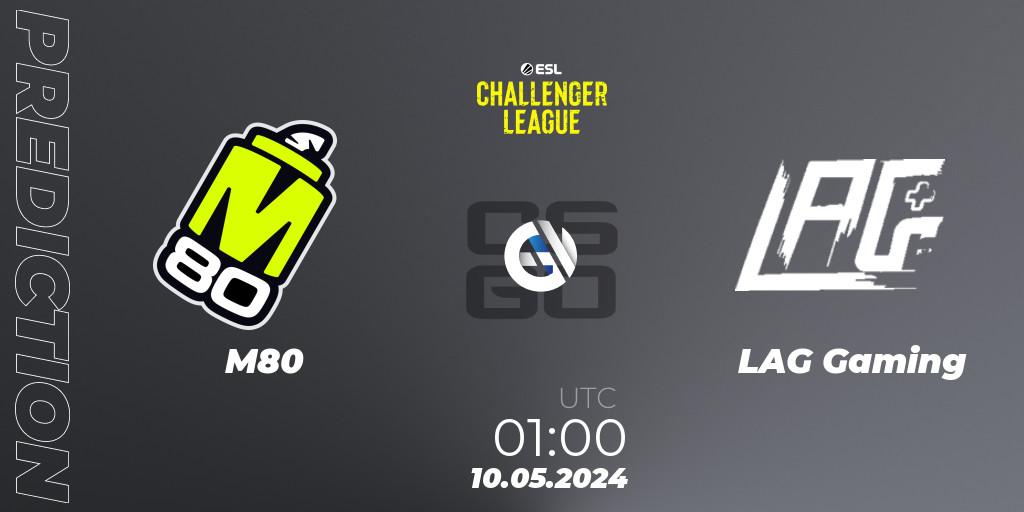 Prognose für das Spiel M80 VS LAG Gaming. 10.05.2024 at 01:00. Counter-Strike (CS2) - ESL Challenger League Season 47: North America