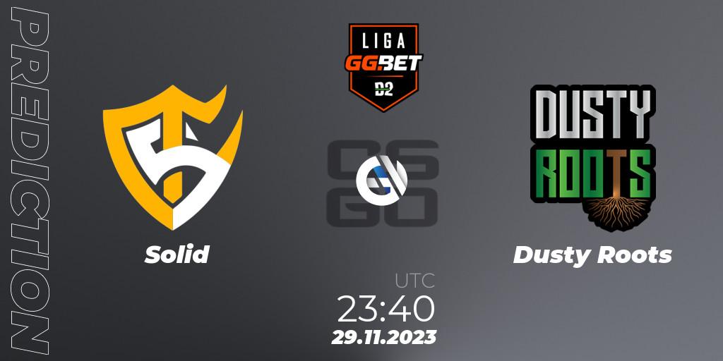 Prognose für das Spiel Solid VS Dusty Roots. 29.11.2023 at 23:00. Counter-Strike (CS2) - Dust2 Brasil Liga Season 2