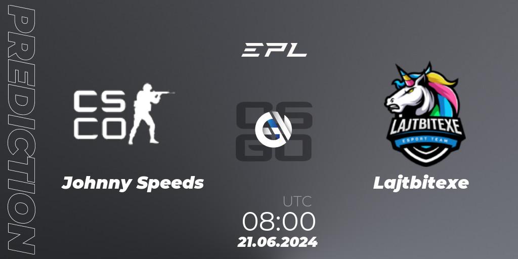 Prognose für das Spiel Johnny Speeds VS Lajtbitexe. 21.06.2024 at 08:00. Counter-Strike (CS2) - European Pro League Season 18: Division 2