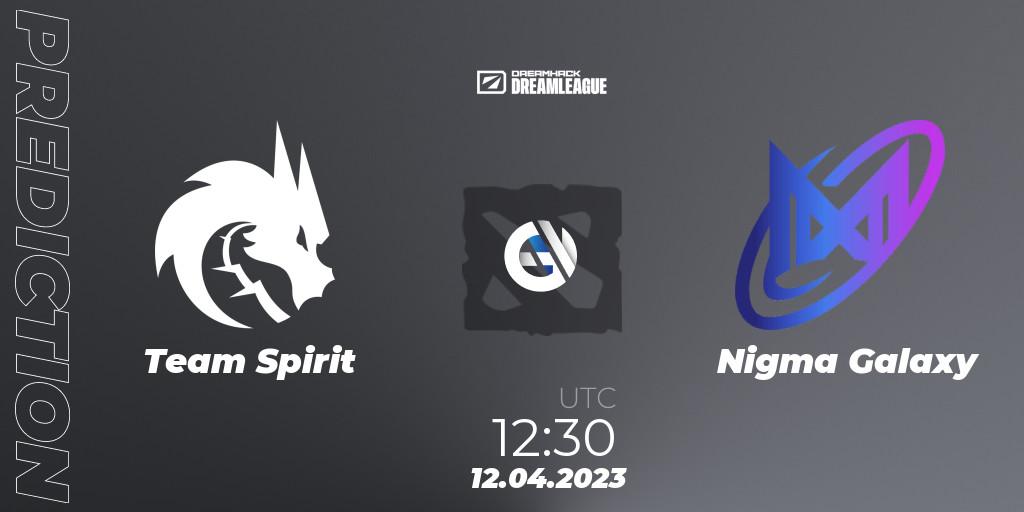Prognose für das Spiel Team Spirit VS Nigma Galaxy. 12.04.2023 at 12:36. Dota 2 - DreamLeague Season 19 - Group Stage 1