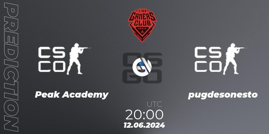 Prognose für das Spiel Peak Academy VS pugdesonesto. 12.06.2024 at 20:00. Counter-Strike (CS2) - Gamers Club Liga Série A: June 2024