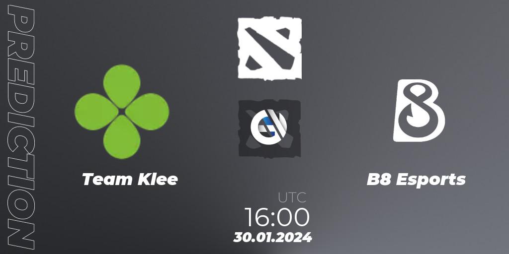 Prognose für das Spiel Team Klee VS B8 Esports. 30.01.24. Dota 2 - European Pro League Season 16