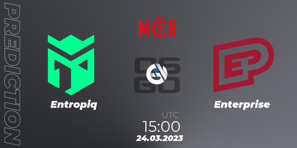 Prognose für das Spiel Entropiq VS Enterprise. 24.03.2023 at 15:00. Counter-Strike (CS2) - Tipsport Cup Prague Spring 2023: Online Stage