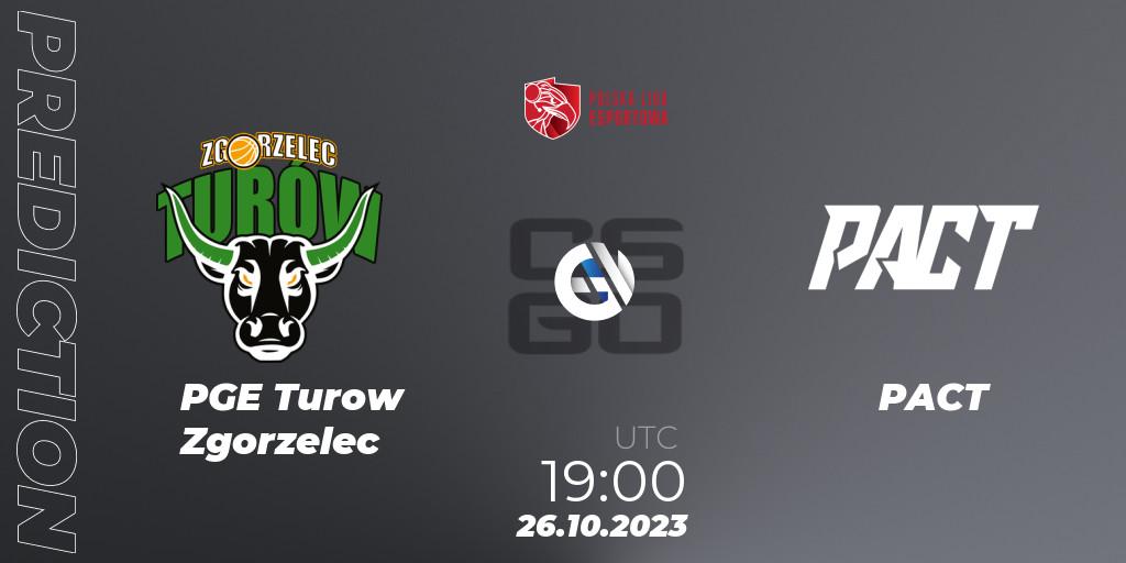 Prognose für das Spiel PGE Turow Zgorzelec VS PACT. 26.10.23. CS2 (CS:GO) - Polska Liga Esportowa 2023: Split #3