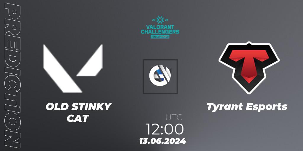 Prognose für das Spiel OLD STINKY CAT VS Tyrant Esports. 13.06.2024 at 11:30. VALORANT - VALORANT Challengers 2024 Philippines: Split 2