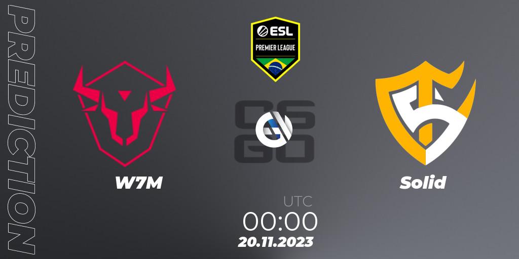 Prognose für das Spiel W7M VS Solid. 20.11.23. CS2 (CS:GO) - ESL Brasil Premier League Season 15