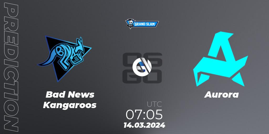 Prognose für das Spiel Bad News Kangaroos VS Aurora. 14.03.24. CS2 (CS:GO) - Skyesports Grand Slam 2024