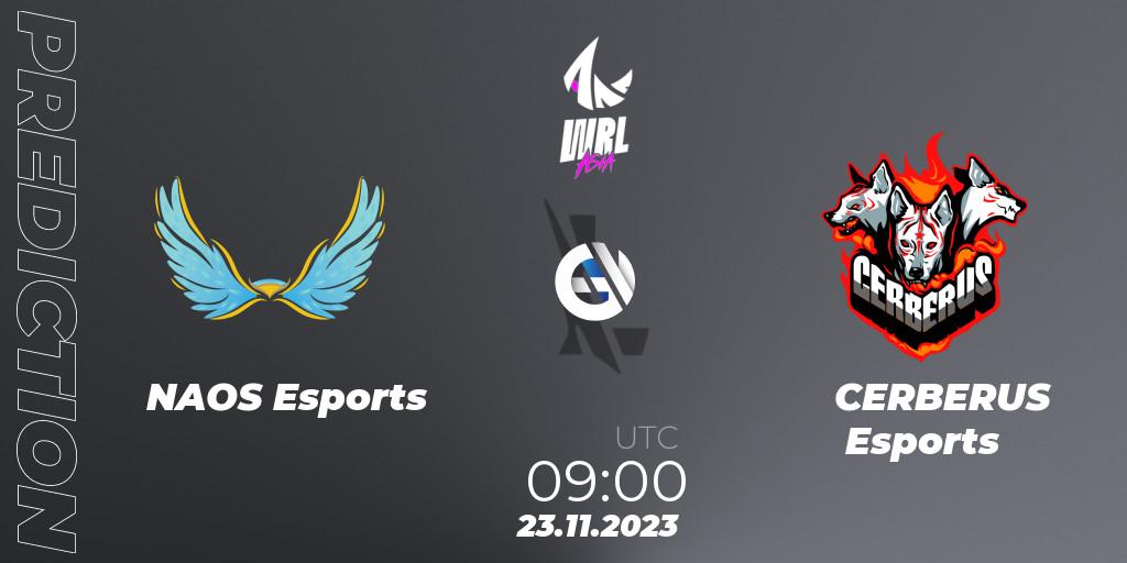 Prognose für das Spiel NAOS Esports VS CERBERUS Esports. 23.11.23. Wild Rift - WRL Asia 2023 - Season 2 - Regular Season