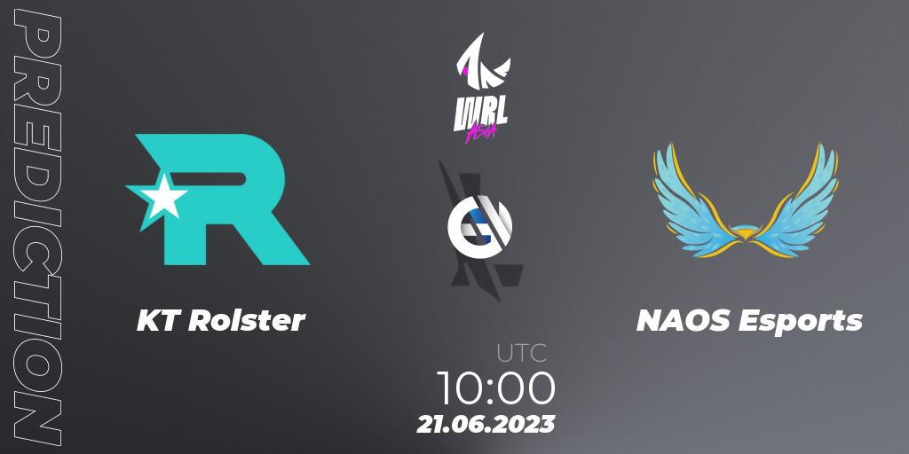 Prognose für das Spiel KT Rolster VS NAOS Esports. 21.06.2023 at 10:00. Wild Rift - WRL Asia 2023 - Season 1 - Playoffs