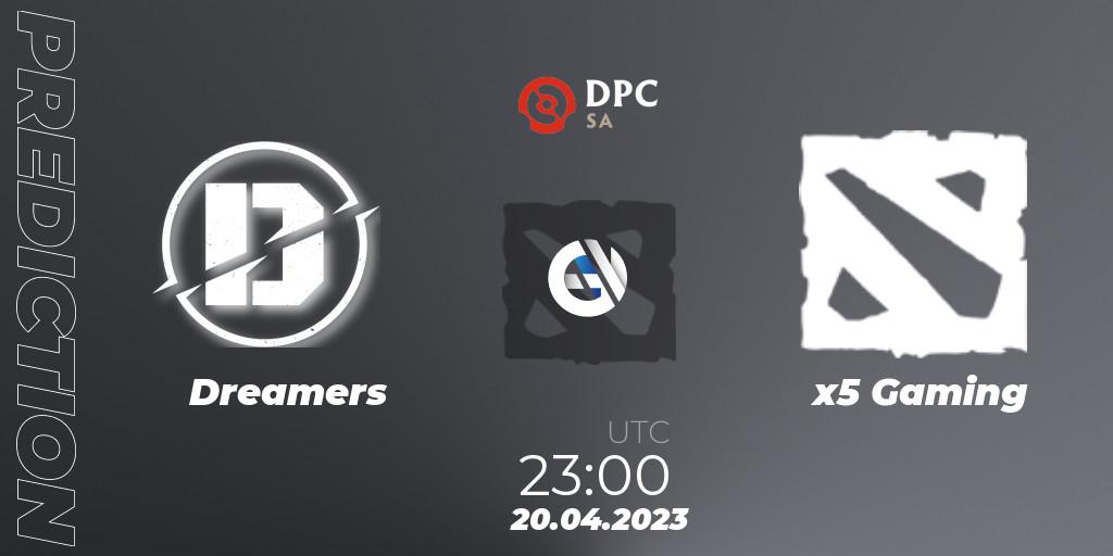 Prognose für das Spiel Dreamers VS x5 Gaming. 20.04.23. Dota 2 - DPC 2023 Tour 2: SA Division II (Lower)