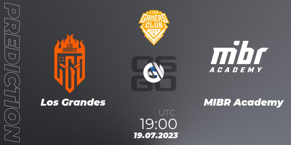 Prognose für das Spiel Los Grandes VS MIBR Academy. 19.07.23. CS2 (CS:GO) - Gamers Club Liga Série S: Season 3