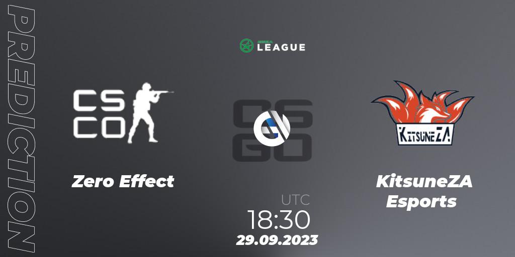 Prognose für das Spiel Zero Effect VS KitsuneZA Esports. 29.09.23. CS2 (CS:GO) - ESEA Season 46: Open Division - South Africa