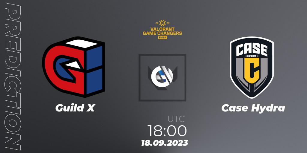 Prognose für das Spiel Guild X VS Case Hydra. 18.09.2023 at 18:00. VALORANT - VCT 2023: Game Changers EMEA Stage 3 - Group Stage