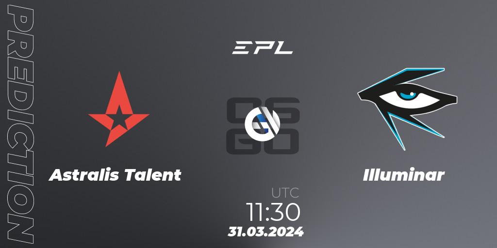 Prognose für das Spiel Astralis Talent VS Illuminar. 30.03.24. CS2 (CS:GO) - European Pro League Season 16: Division 2