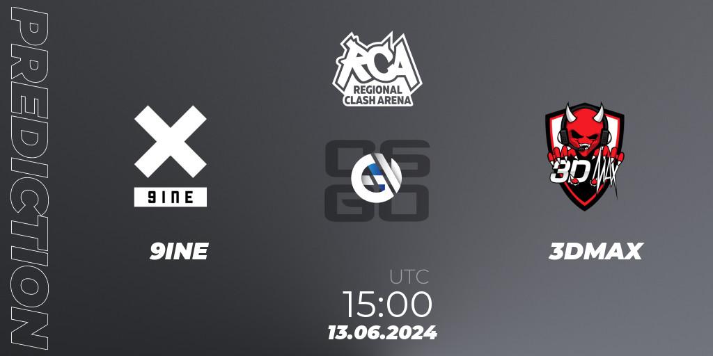 Prognose für das Spiel 9INE VS 3DMAX. 13.06.2024 at 15:45. Counter-Strike (CS2) - Regional Clash Arena Europe