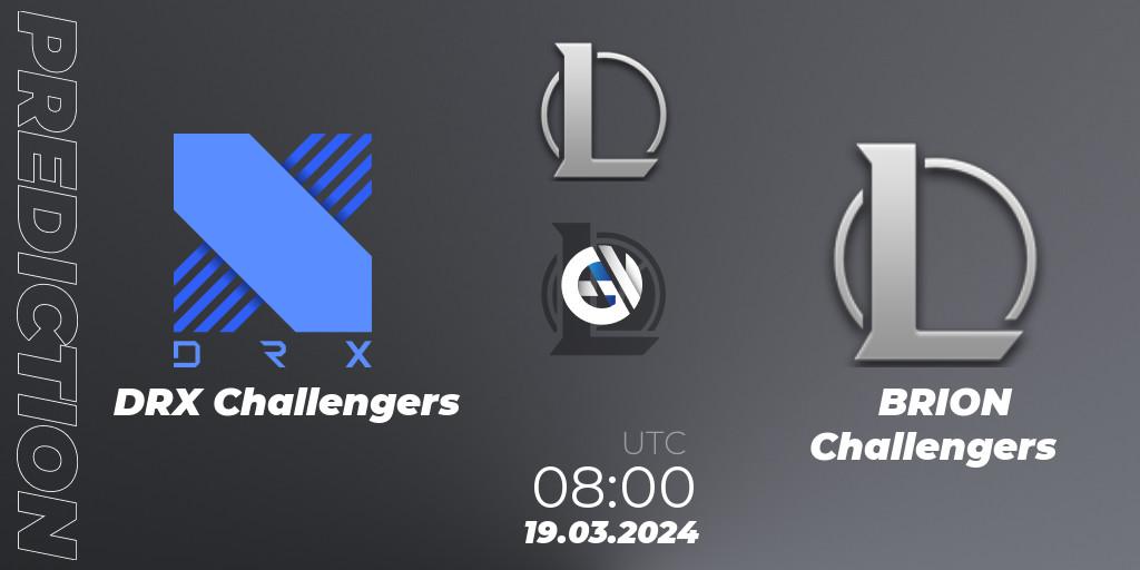 Prognose für das Spiel DRX Challengers VS BRION Challengers. 19.03.24. LoL - LCK Challengers League 2024 Spring - Group Stage