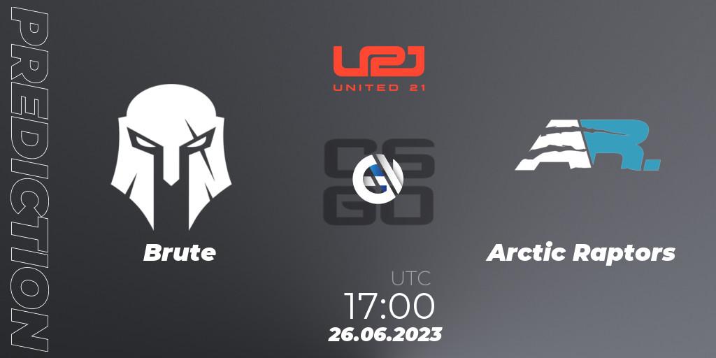Prognose für das Spiel Brute VS Arctic Raptors. 26.06.23. CS2 (CS:GO) - United21 Season 3