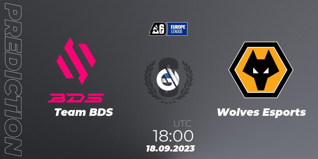 Prognose für das Spiel Team BDS VS Wolves Esports. 18.09.2023 at 18:00. Rainbow Six - Europe League 2023 - Stage 2