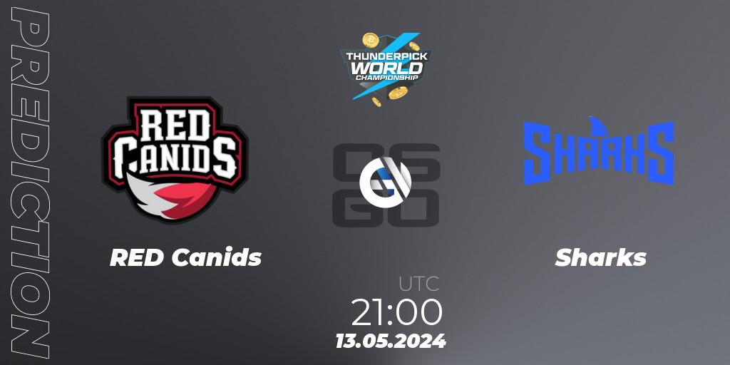 Prognose für das Spiel RED Canids VS Sharks. 13.05.2024 at 21:00. Counter-Strike (CS2) - Thunderpick World Championship 2024: South American Series #1