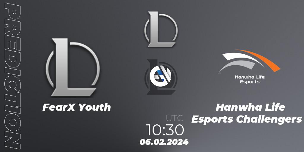 Prognose für das Spiel FearX Youth VS Hanwha Life Esports Challengers. 06.02.2024 at 10:30. LoL - LCK Challengers League 2024 Spring - Group Stage