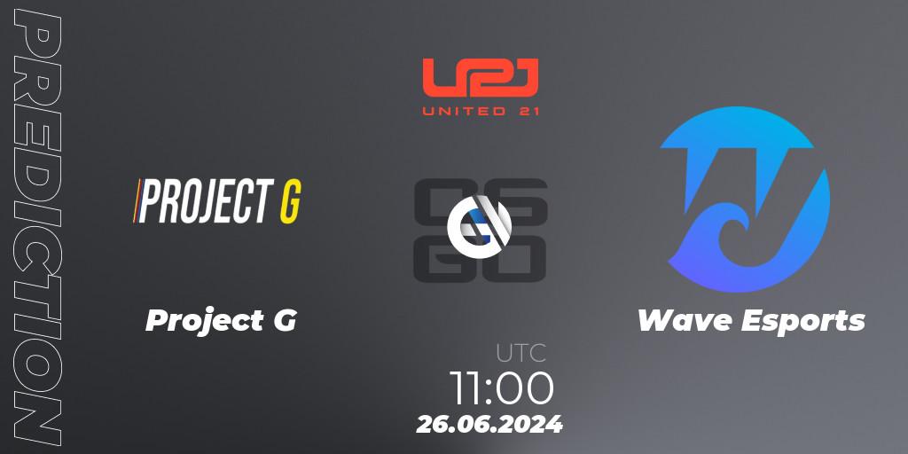 Prognose für das Spiel Project G VS Wave Esports. 26.06.2024 at 11:00. Counter-Strike (CS2) - United21 Season 17