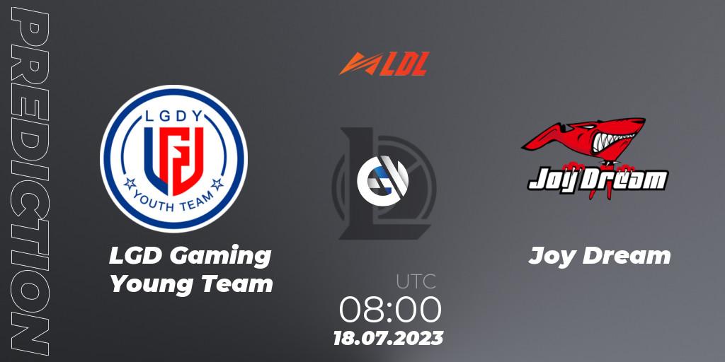 Prognose für das Spiel LGD Gaming Young Team VS Joy Dream. 18.07.2023 at 08:00. LoL - LDL 2023 - Regular Season - Stage 3