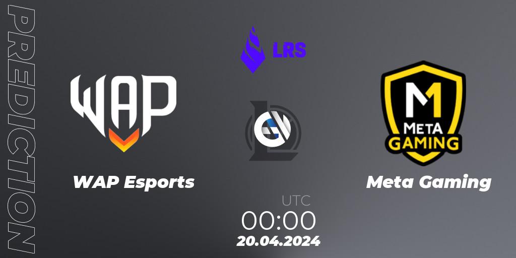 Prognose für das Spiel WAP Esports VS Meta Gaming. 20.04.24. LoL - Liga Regional Sur 2024